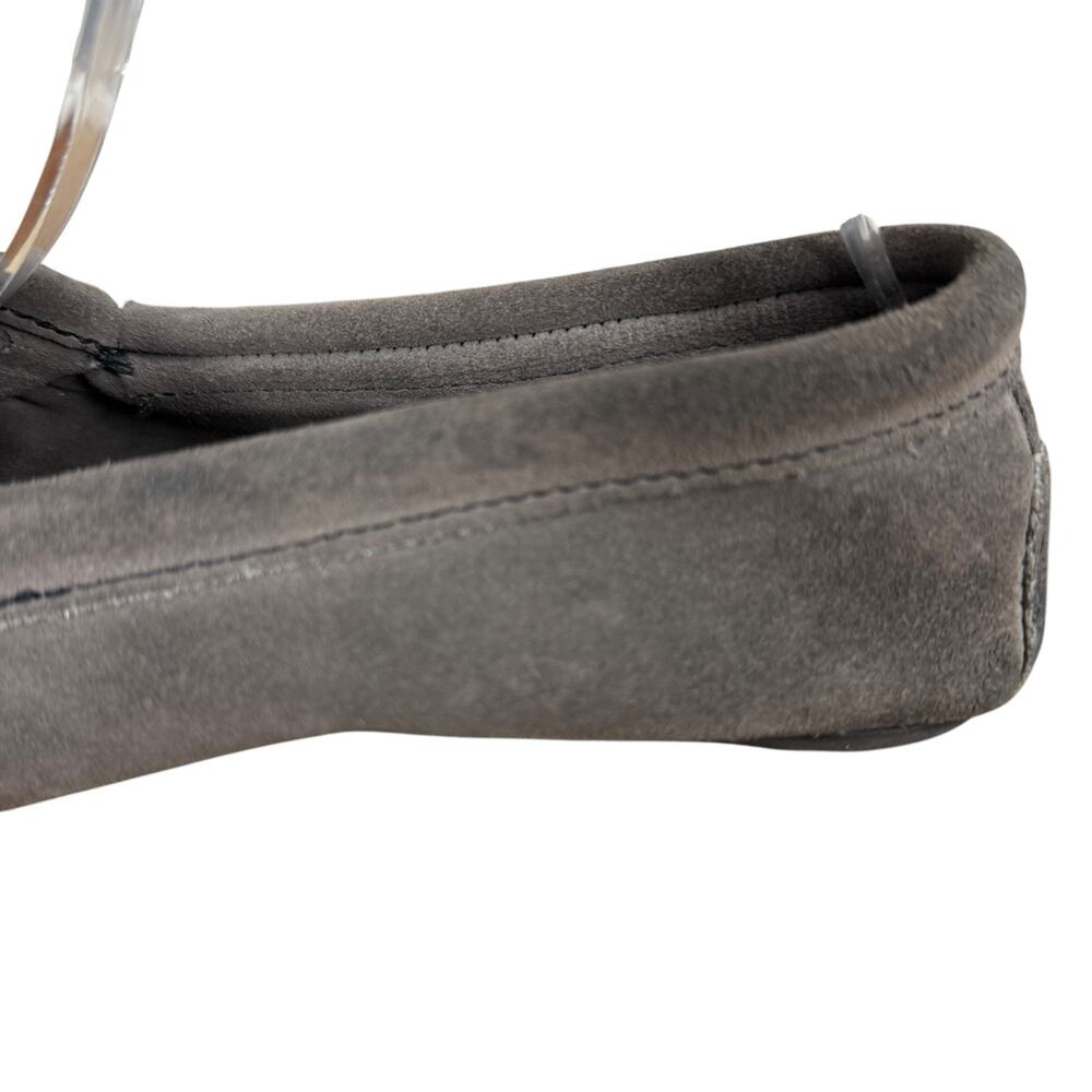 Minnetonka Moccasin Kiltie Slip On Loafers Flats Gray Suede Leather Womens 6.5 - Picture 4 of 16